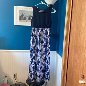 Three pink hearts, XL, blue and white